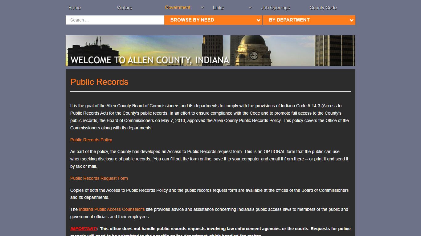 Public Records - Allen County
