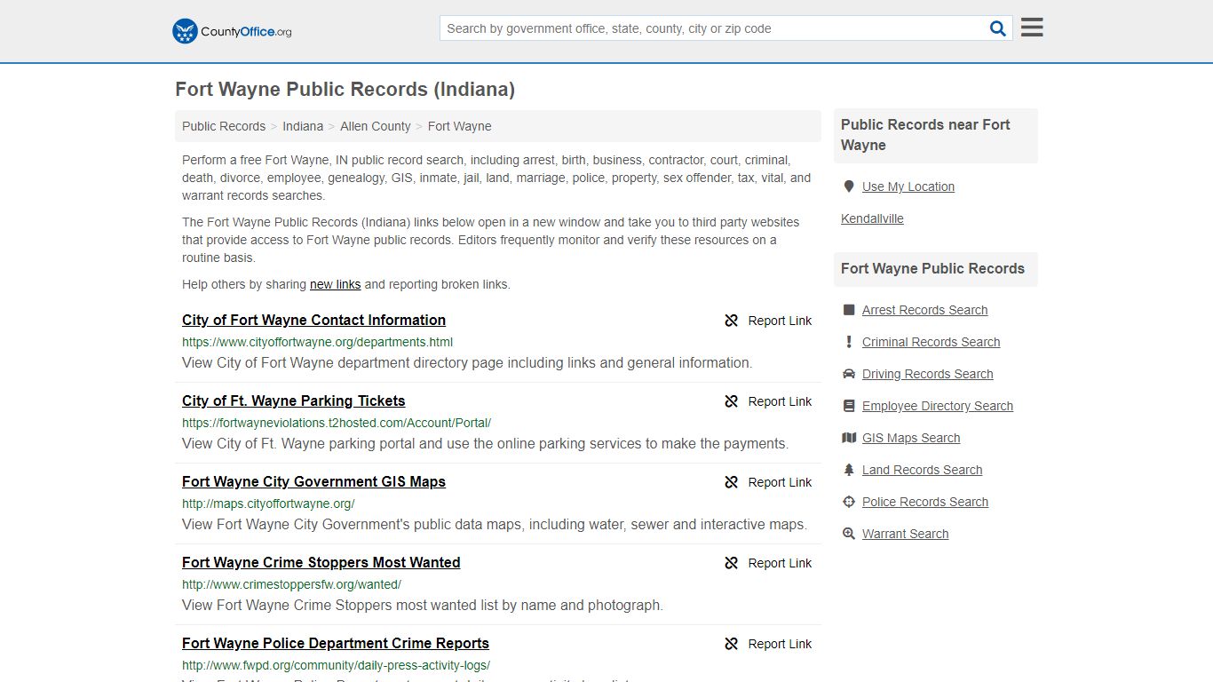 Public Records - Fort Wayne, IN (Business, Criminal, GIS ...